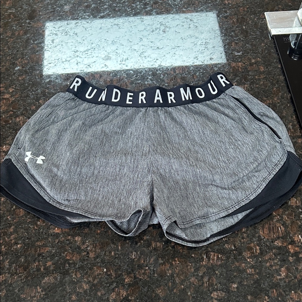 Under Armour Women's Heathered Black Athletic Shorts
